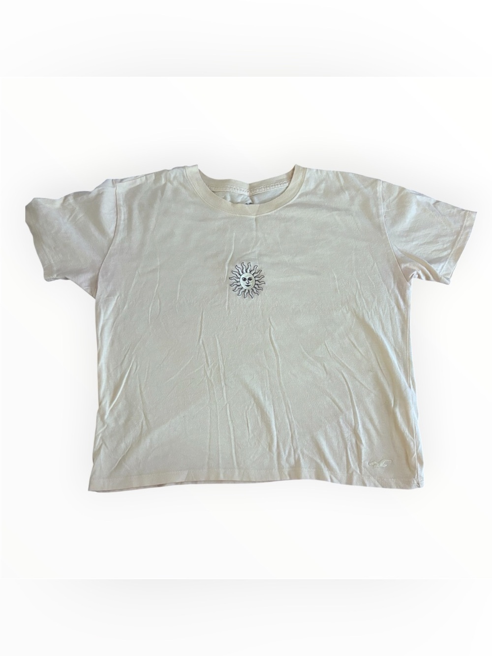 Buttercream Yellow Hollister Must-Have Collection Sun Face T-Shirt | Size XS